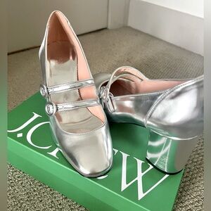 J. Crew Silver Heels